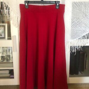 (New) White Mark Women's Flared Midi Skirt with Pockets